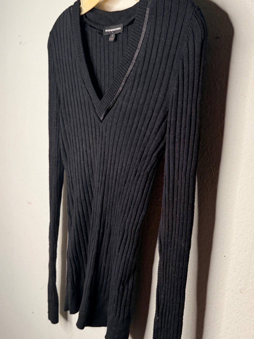 Express Design Studio Black Ribbed Sweater Top - Picture 3 of 5